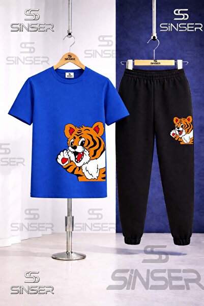 SS SİNSER Детски комплект YANDAN: Тениска и долнище на анцуг с щампа на сладъ...