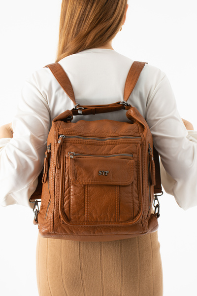 KIRASE 571 Quality Washed Leather Imported Casual Bag with Inner and Front Po...