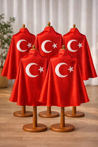 redbuttonkidsstore 5 li Ay yıldız baskılı pelerin üç