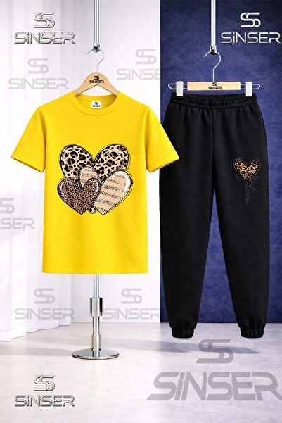SS SİNSER Παιδικό Σετ Φόρμας με Στάμπα ΚΑΡΔΙΕΣ ΛΕΟΠΑΡ