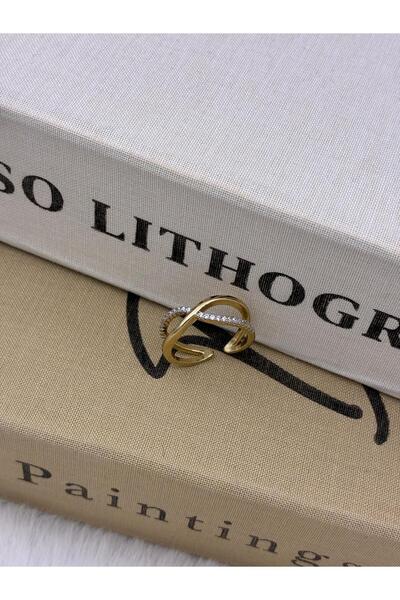 Hedef Bijuteri Gold Color Cross Design Zircon Stone Special Series Adjustable...