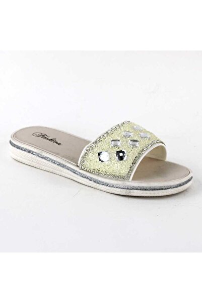 mm Women's slippers decorated with stones 896-DIAMOND-BEIGE