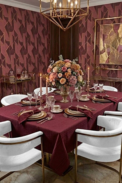 Çt Çeyizci Tekstil Βαμβακερό ριγέ τραπεζομάντιλο 160x220cm Βαμβακερό τραπεζομ...