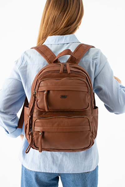 KIRASE 571 Εισαγόμενο σακίδιο πλάτης γραφείου και σχολείου με δερμάτινη επένδ...