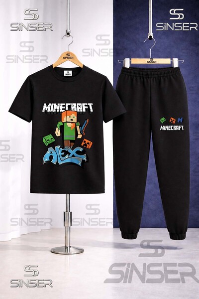 SS SİNSER Children's Minicraft Alex Mdl Printed T-Shirt Sweatpants Set