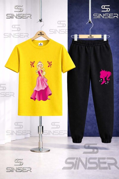 SS SİNSER طقم بدلة رياضية للأطفال مطبوع عليه BRBIA PRINCESS BOYDAN