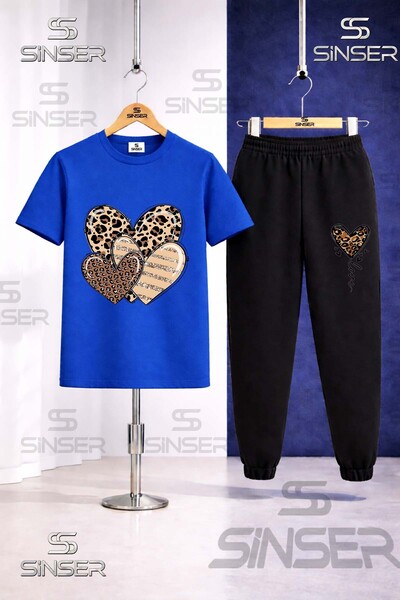 SS SİNSER Παιδικό Σετ Φόρμας με Στάμπα ΚΑΡΔΙΕΣ ΛΕΟΠΑΡ