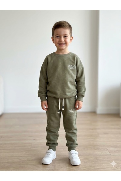 Motebarn Wear Boys' Crew Neck Oversize Sweatshirt and Jogger Bottom Top Set