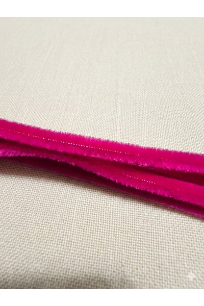 Jasminya 100 Adet Koyu Pembe Fuşya Şönil Çiçek Dekoratif Süsleme Hobi Etkinlikleri İçin Tüylü Tel 30 Cm