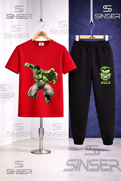 SS SİNSER طقم تي شيرت مطبوع عليه HULK GIANT FIST FIGHTER للأطفال