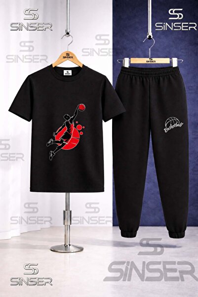 SS SİNSER Παιδικό ΣΕΤ Φόρμας Μπάσκετ με Μπλουζάκι με Στάμπα SYH RED