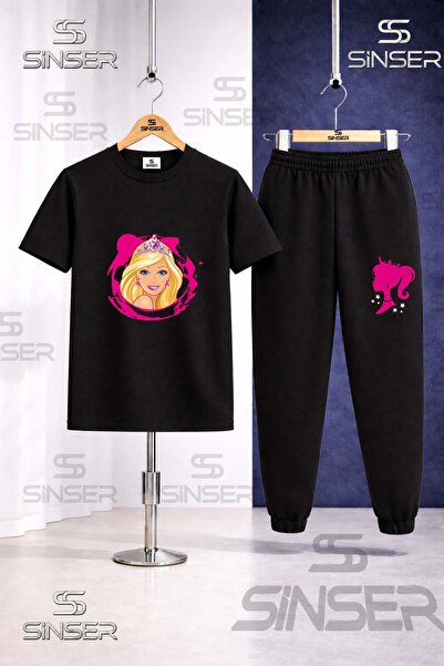 SS SİNSER طقم بدلة رياضية للأطفال مطبوع عليه BRBIA HEAD PINK IN TVL