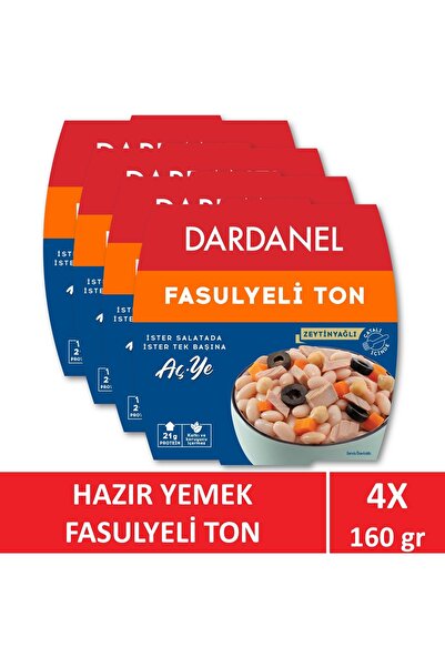 Dardanel Aç Ye Fasulyeli Ton Balığı 4 x 160 gr