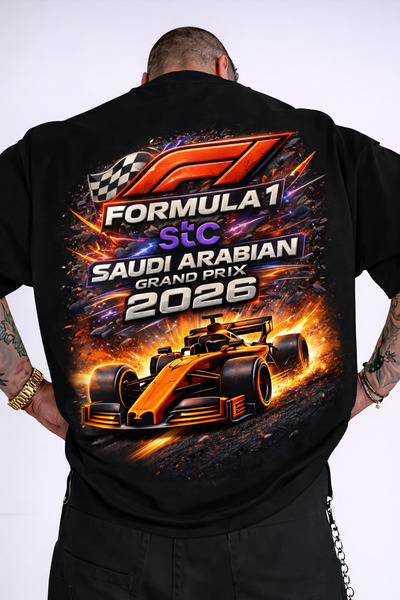 AZIZI TEKSTIL Unisex Jeddah Gp 2026 Formula 1 Back Printed Oversize T-Shirt 1...
