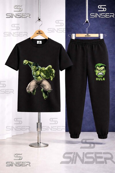 SS SİNSER Children's Hulk Giant Punching Printed T-Shirt Tracksuit Set