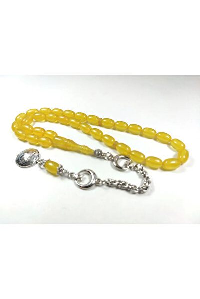 İskeçe Tesbih Γερμανική Ασημένια Φούντα με Συνδυασμό Κεχριμπαρένιων Στοιχείων