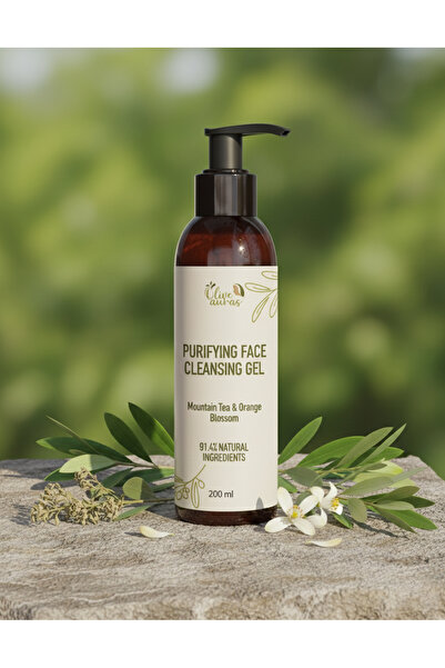Olive Auras Purifying Face Cleansing Gel 91% Natural Ingredients Cleanse & Refresh 200ml