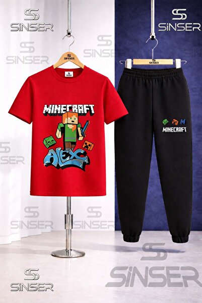 SS SİNSER Children's Minicraft Alex Mdl Printed T-Shirt Sweatpants Set
