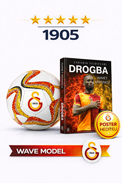 Galatasaray Wave Serisi 5 No Lisanslı 32 Panel Parlak Futbol Topu + Drogba Po...