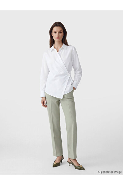 LC Waikiki Nevavm Standard Fit Wide Leg Women's Fabric Trousers with a Differ...