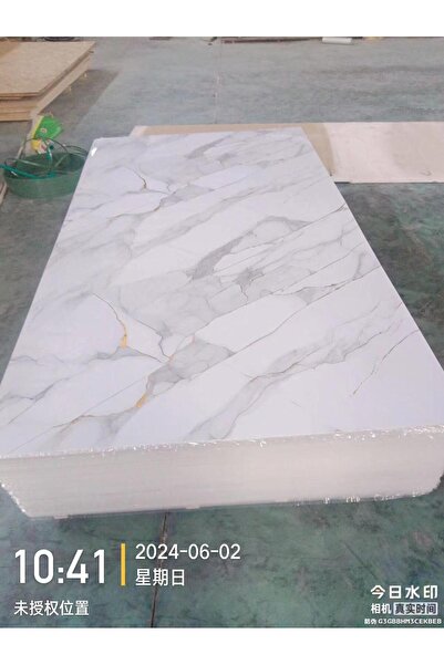 OEM PVC Μάρμαρο Λευκό με Χρυσό LJ24802 240εκ.x1.22εκ.x0.3εκ.