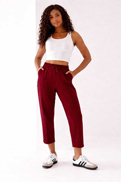 FEVİLLE Γυναικείο παντελόνι με ελαστική μέση, ύφασμα Modal, με ρίγες, μαλακή ...