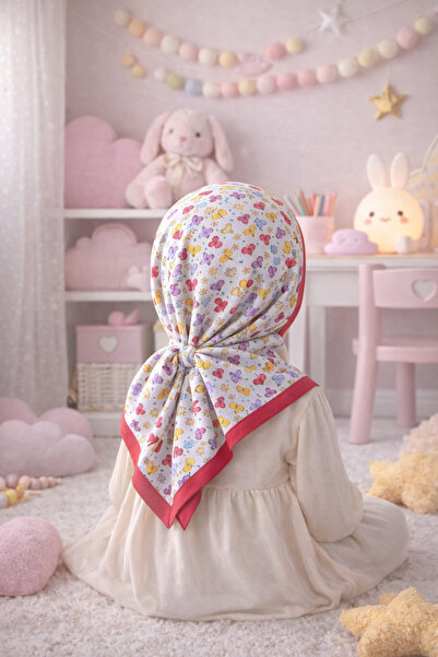 cs ilkim KIDS Dijital Baskılı Çocuk Tesettür Eşarp Pamuklu (83x83 cm)