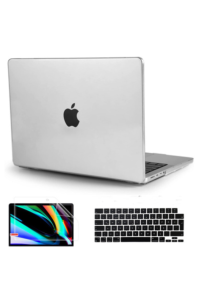 hk MACBOOK Air 13 Inç A3449 M5 Çipli 2026 Parlak Şeffaf Doku Kılıf Hardcase T...