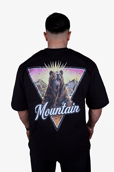 Mountain Harmony Oversize Black Unisex T-Shirt