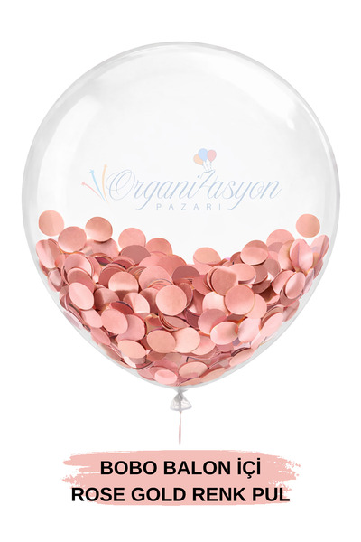 Organizasyon Pazarı Rose Gold Bobo Balloon Pulu |   Transparent Balloon Stamp...