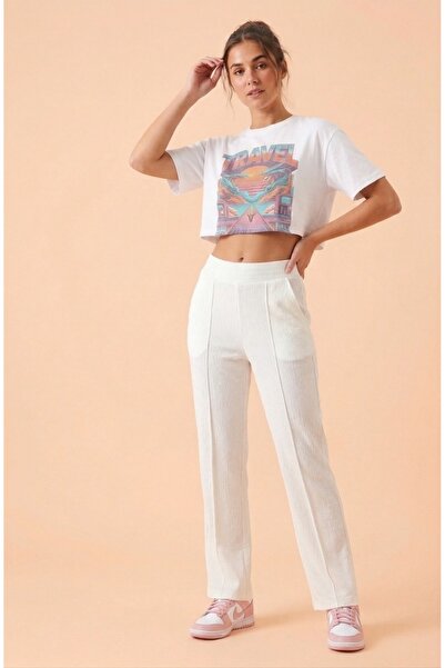 just wear zt High Waist Stitched Detail Fit Pants – Casual & Stylish Comforta...