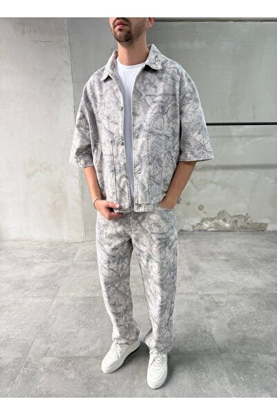 DIFRANSEL JEANS Ανδρικό σετ τζιν με γκρι σχέδιο Premium