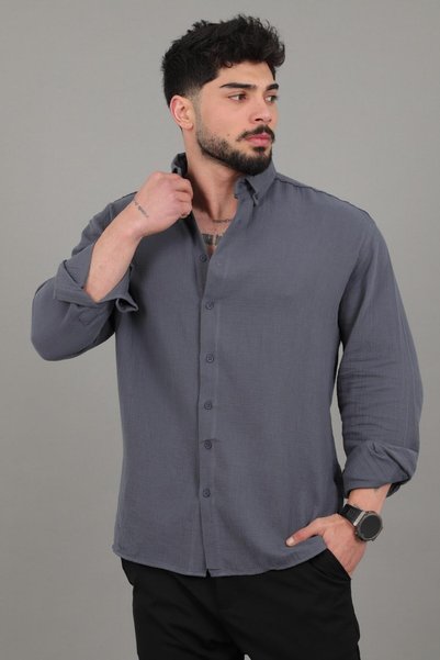 Stilkombin Oversize Muslin Summer Long Sleeve Shirt Mrs 202_40417