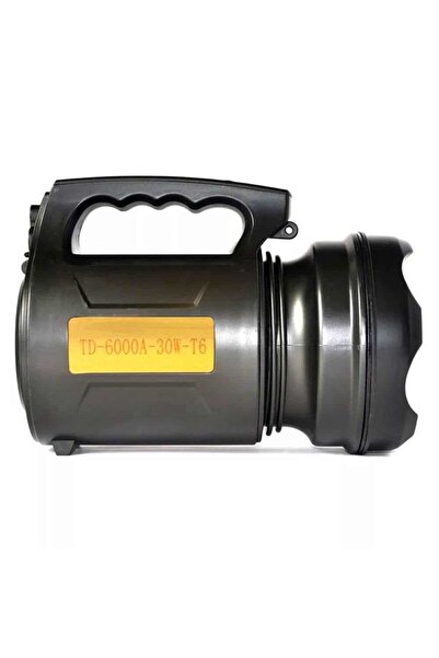 OEM Επαγγελματικός φακός LED T6 30 W, ενσωματωμένη μπαταρία, μαύρος