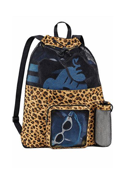 woys Γυναικείο σακίδιο πλάτης παραλίας μεγάλου μεγέθους με θήκες για διχτυωτέ...