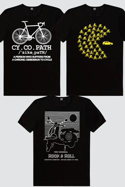 ROCKANDROLL Ριγέ σκούτερ, Ποδήλατο Παθήτρια Μαύρο, Ποδήλατο Παιχνίδι 3 τεμαχί...