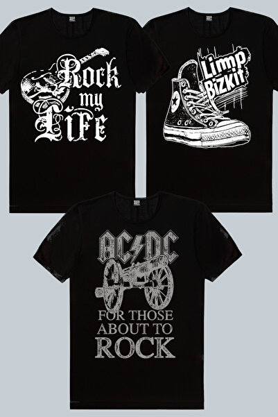 ROCKANDROLL Limp Sneaker, Hayatım Rock, Top Rock Acdc Μαύρο Ανδρικό Μπλουζάκι...