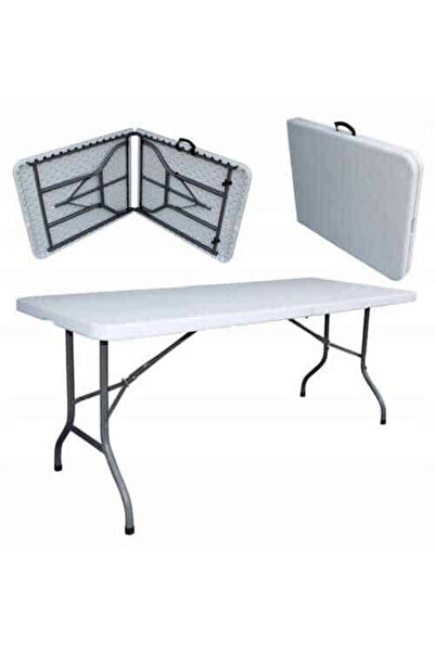 OEM Garden table, terrace and patio, rectangular, steel, 180x74x74 cm, white