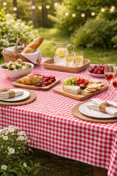 Hayalperest Red Gingham Tablecloth