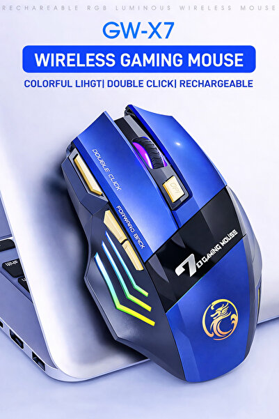 Rabbit Tech Gw-X7 7 Tuşlu Sessiz 2.4g Wireless Bluetoothlu Şarj Edilebilir Ka...