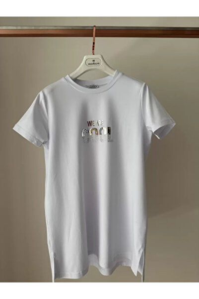 Moodbasic YENİ KADIN YAZI BASKILI TAŞLI T-SHIRT MB27.192