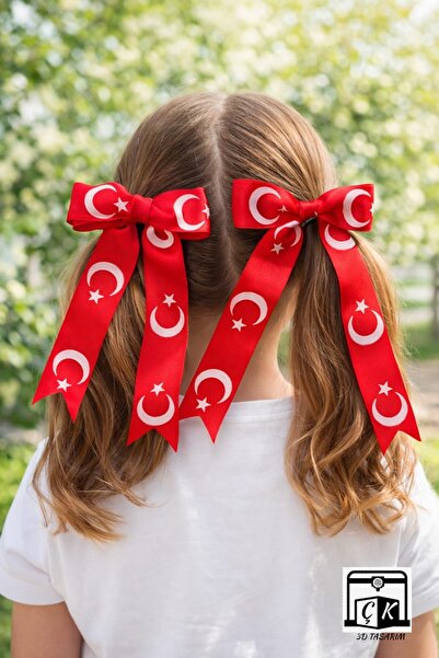ÇK 3D TASARIM مشبك أحمر بعلم تركي 2 قطعة - 23 أبريل 19 مايو 29 أكتوبر