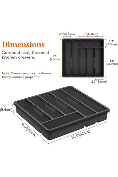 Generic 3-in-1 Dust-Proof Cutlery Organizer with Transparent Lid