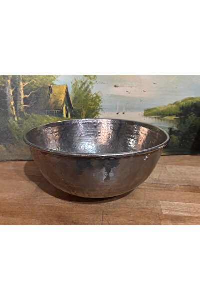 tayfuntufan Αντίκα χάλκινη κατσαρόλα βάρους 1 κιλού, διαμέτρου 29,5 εκ. και ύ...