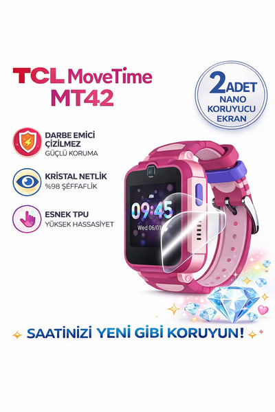 Astakos ساعة TCL MoveTime MT42 للأطفال متوافقة مع واقي شاشة نانو جل، قطعتان م...