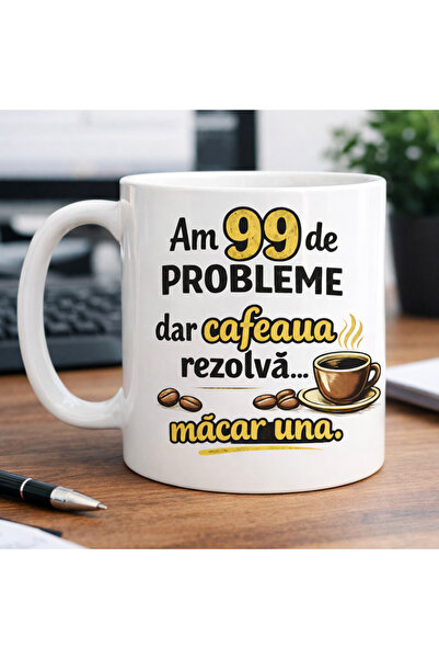 OEM Cana ceramica personalizata - Am 99 de probleme - 330ml - Cadoul ideal