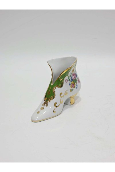 Hasyılmaz Minyatür Desen Porselen Kadın Ayakkabı Biblo 15x10x6cm (Model 1)