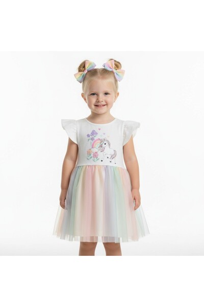 SeaBubbles Φόρεμα κοριτσιού από τούλι με μονόκερο