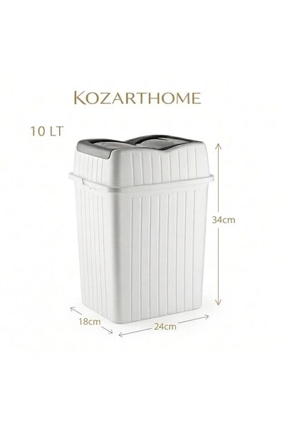 kozarthome 10 Litre Mutfak Banyo Desenli Çöp Kovası