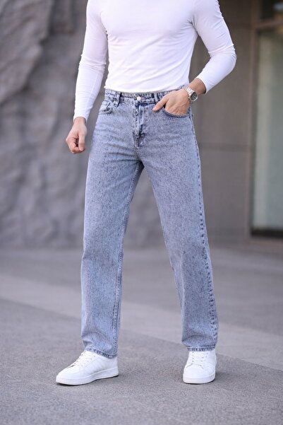 oraystore Ανδρικό καλοκαιρινό τζιν παντελόνι Ice Snow Wash Comfortable Fit